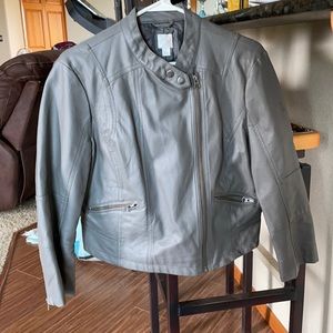 Grey Lauren Conrad Leather Jacket